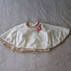 Ami Cream Cape with Pink and Gold Floral Details